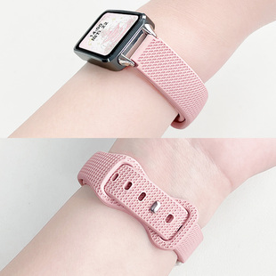 适用KeepB5手环反扣硅胶表带B4格纹手表表带B4lite新款智能keep纯色拼色腕带透气运动硅胶个性男女夏天替换带