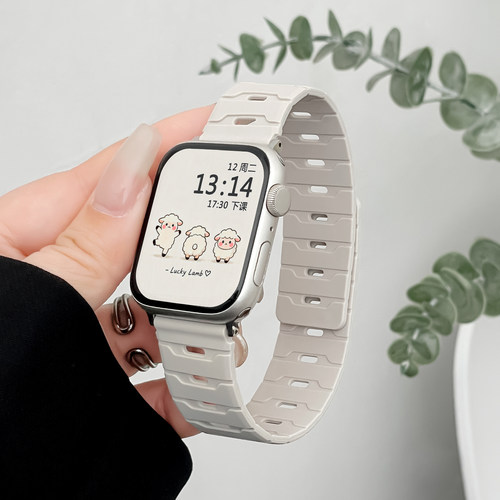 北想华为fit5表带龙鳞纹硅胶磁吸