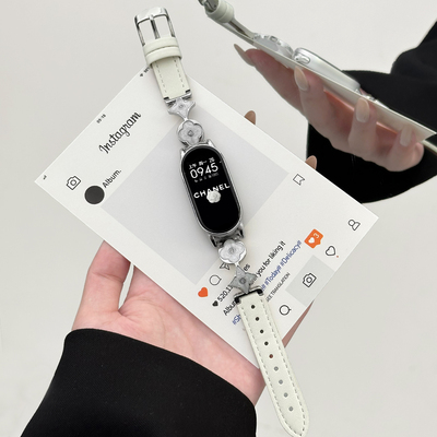 北想小米手环10老花拼接皮替换带