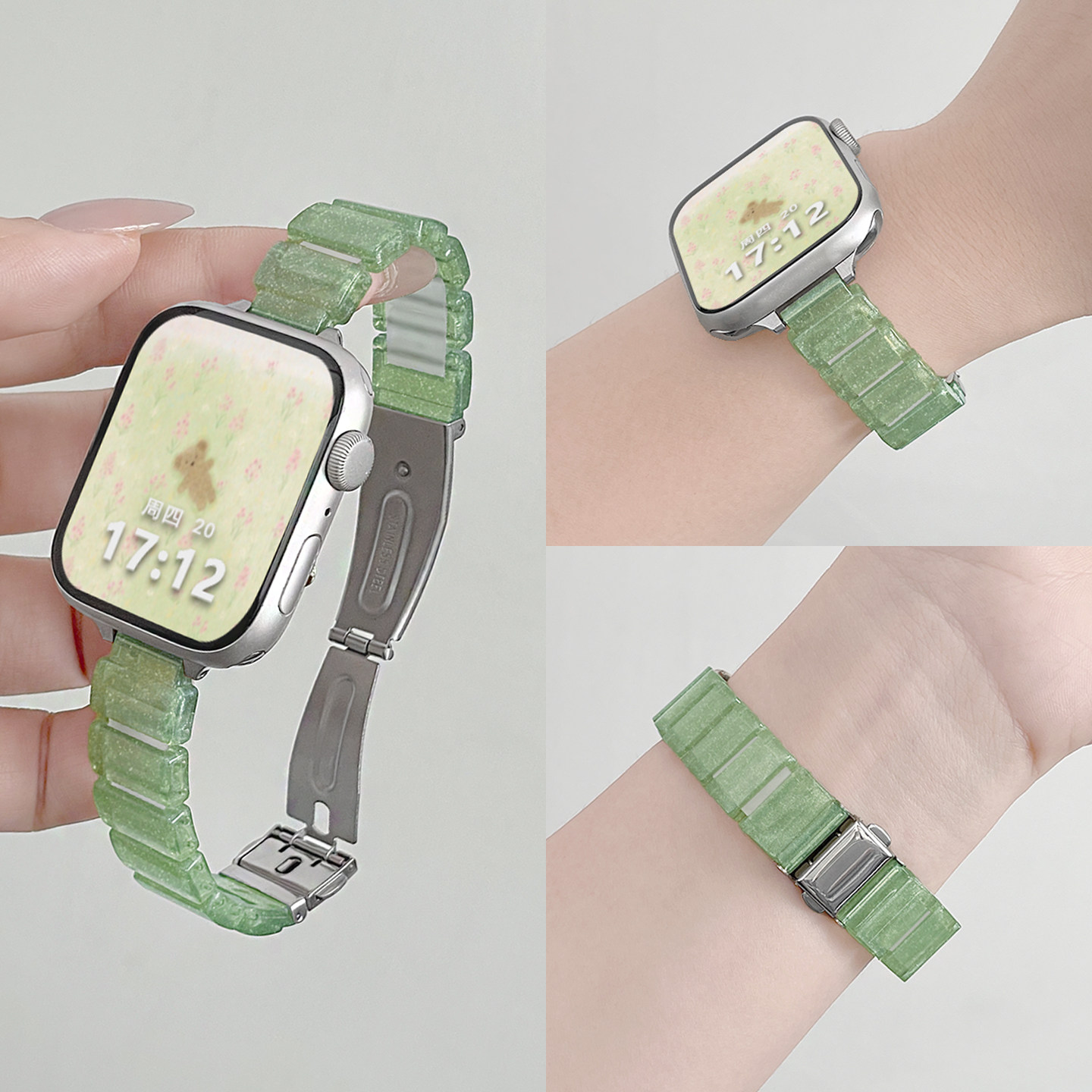 适用华为watchfit5手表带pc树脂间硅胶智能运动手表fit4替换表链夏季高颜值fit3小众女款fit2时尚腕表带