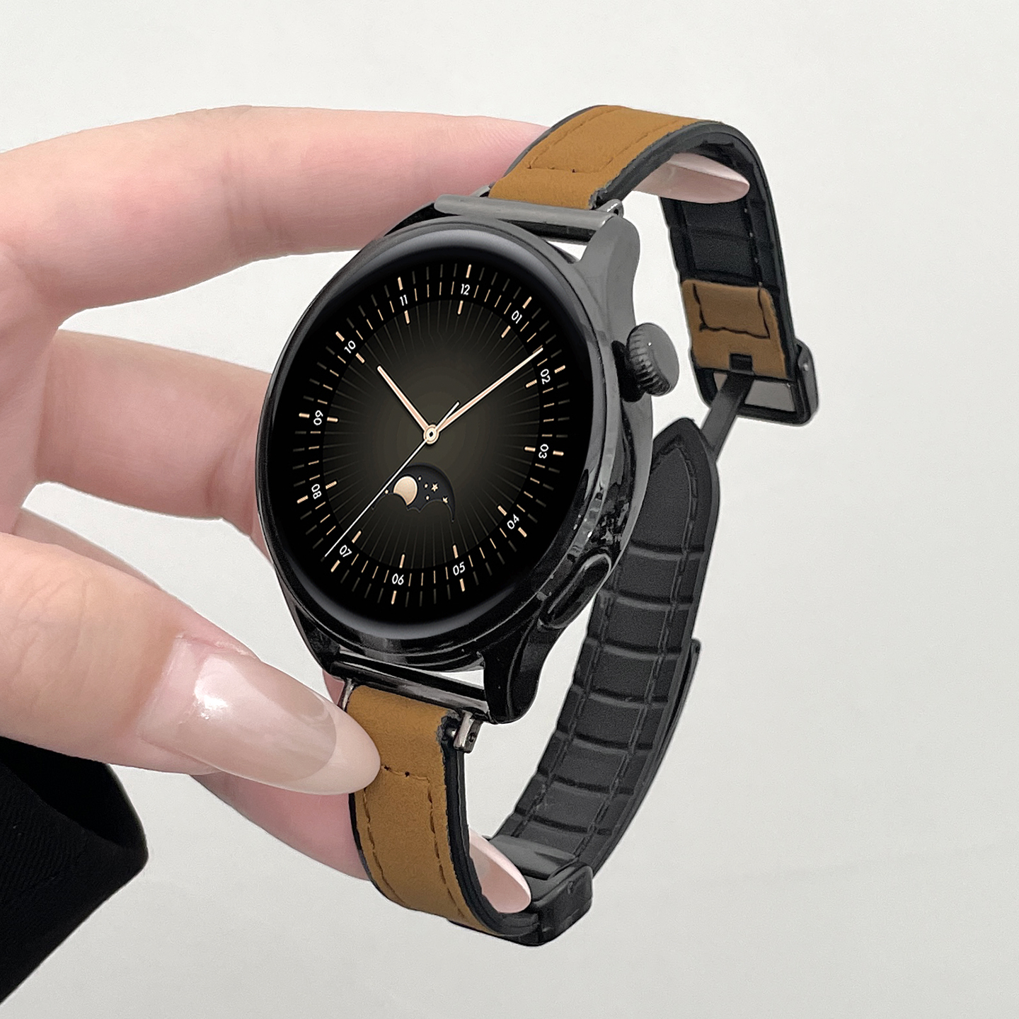 北想华为gt疯马皮手表替换带