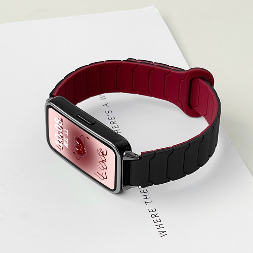 北想keep手环铠甲纹硅胶磁吸表带