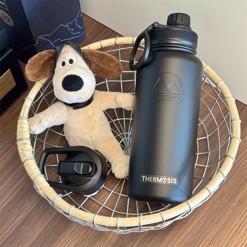 出口款Thermosis3盖多功能保温杯304不锈钢长效保冷温大容量950ml