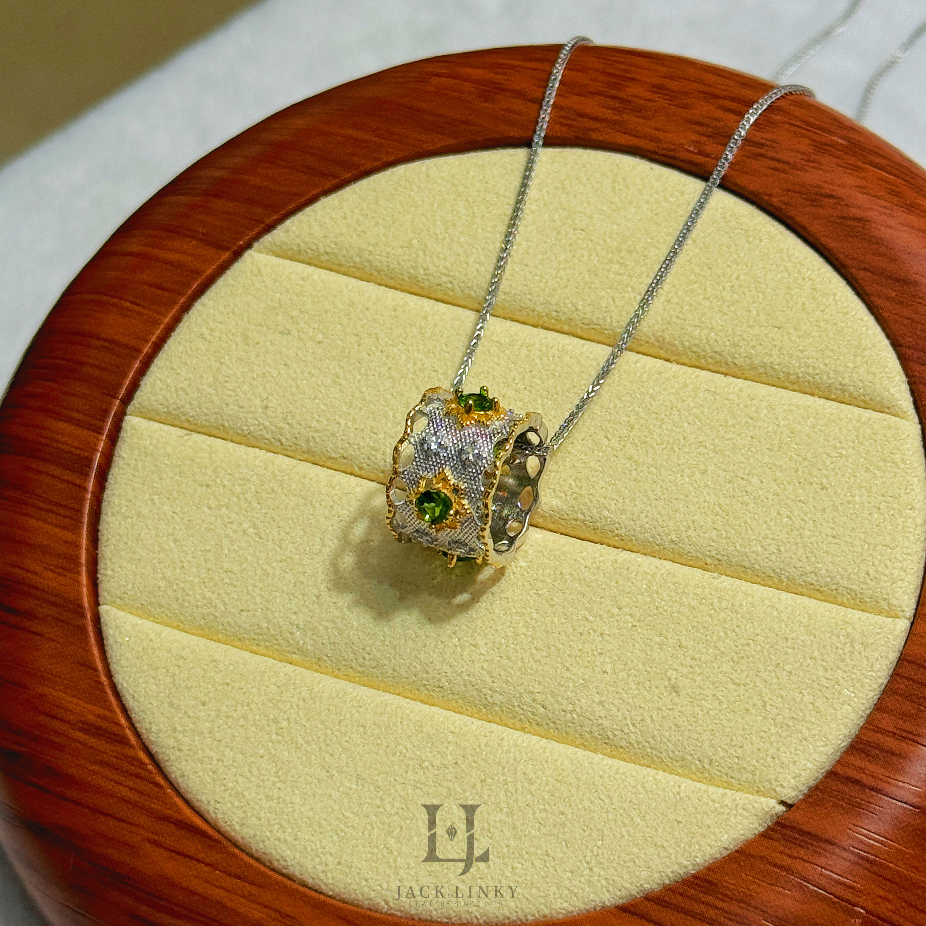 转运车轮项链透辉石K68