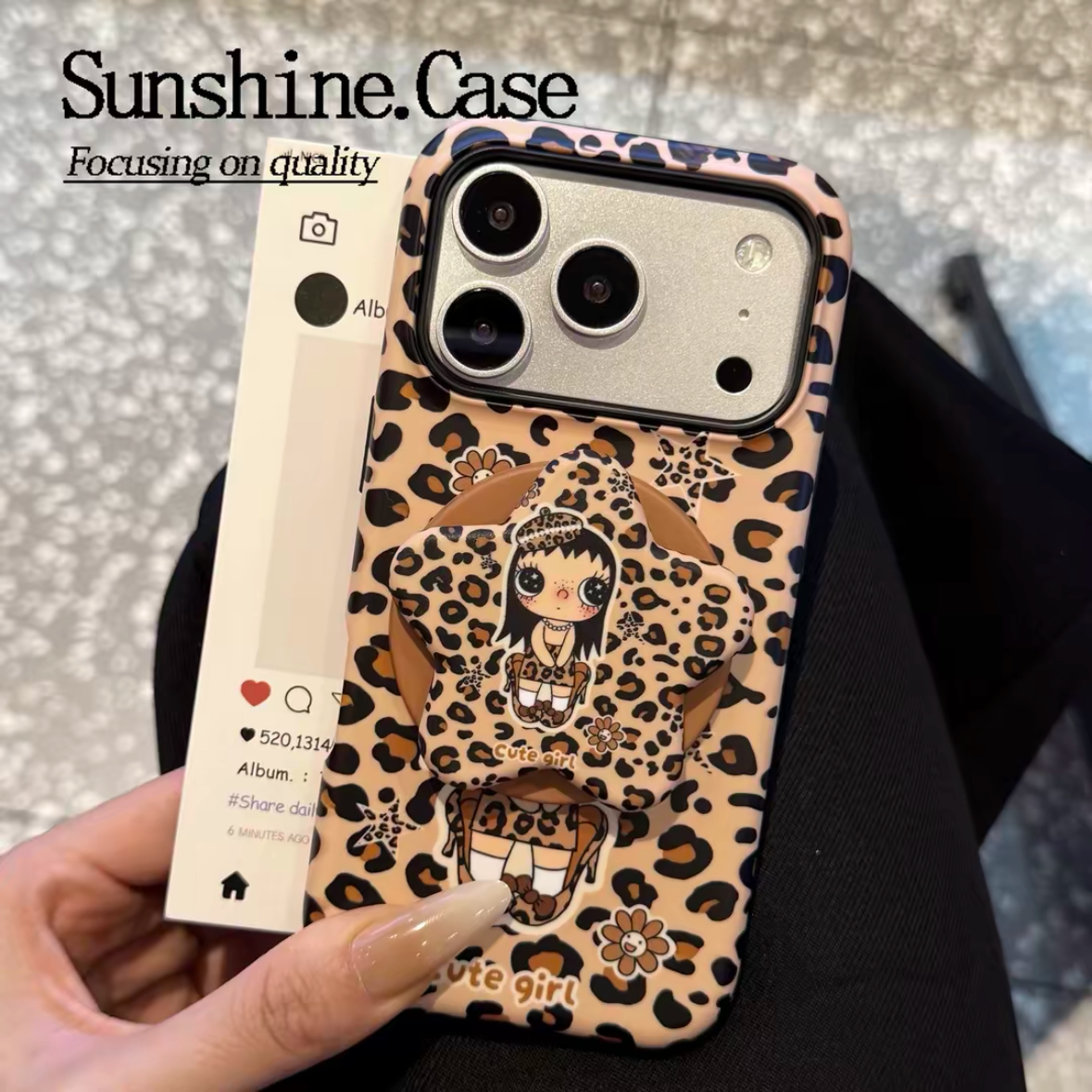 ins豹纹小玉适用苹果18promax手机壳iphone17pro菲林磁吸支架16个性华为Mste80小米男女款vivo