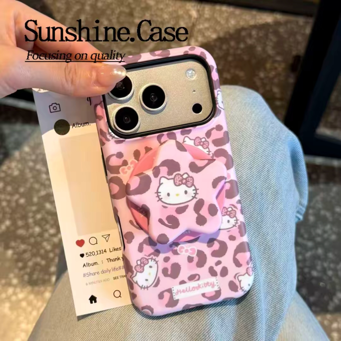 ins豹纹KT猫适用苹果18promax手机壳iphone17pro菲林磁吸支架16个性华为Mste80小米男女款viv