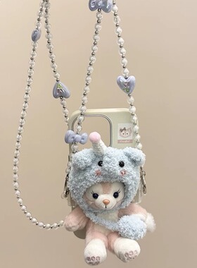蓝色小象头套玲娜贝儿背夹适用ihone16promax苹果15pro手机壳14