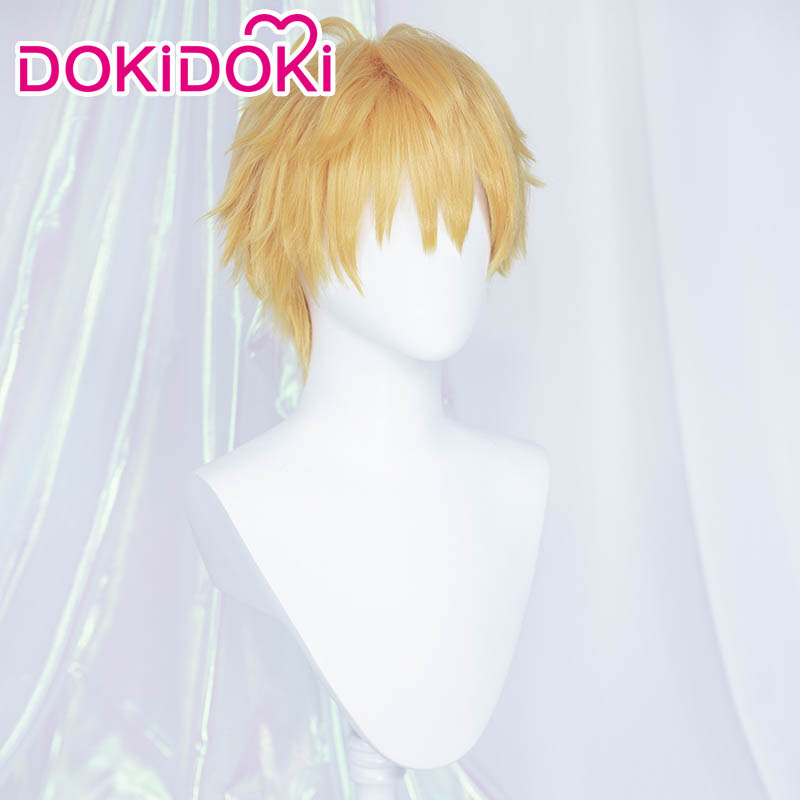 DOKIDOKI现货秒发 电锯人链锯人cos 电次cosplay假发金色反翘短发