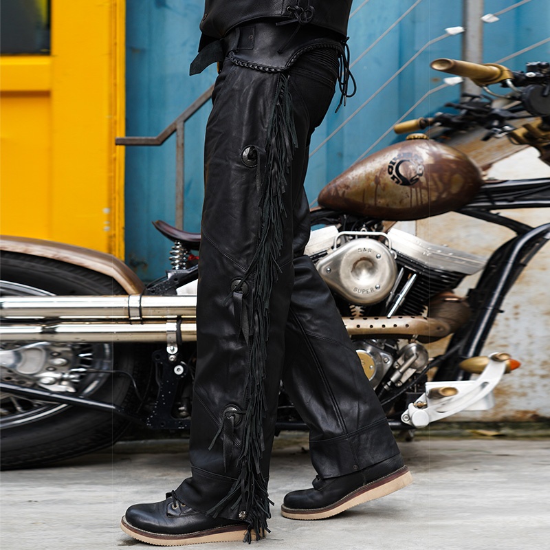 uglybros丑兄弟机车骑行裤真皮