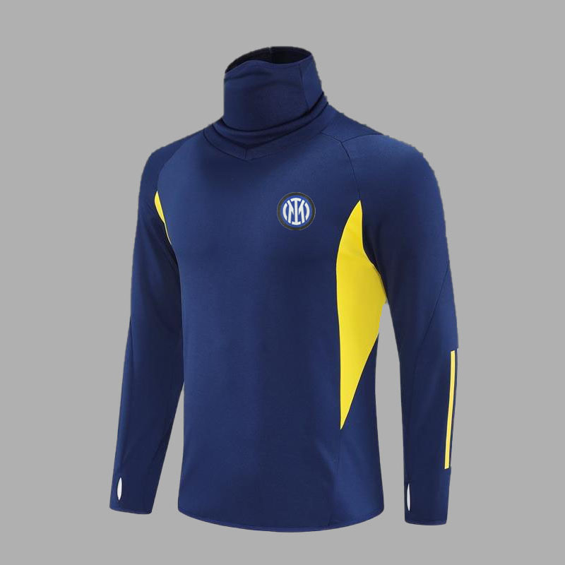 遮脸口面罩围脖赛前出场服国米足球训练服儿童卫衣套头秋冬运动男