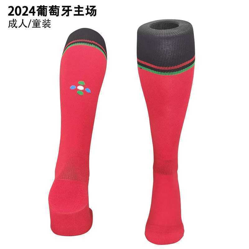 2023-24欧洲杯国家葡萄牙队主场足球袜毛巾底C罗训练运动袜子户外