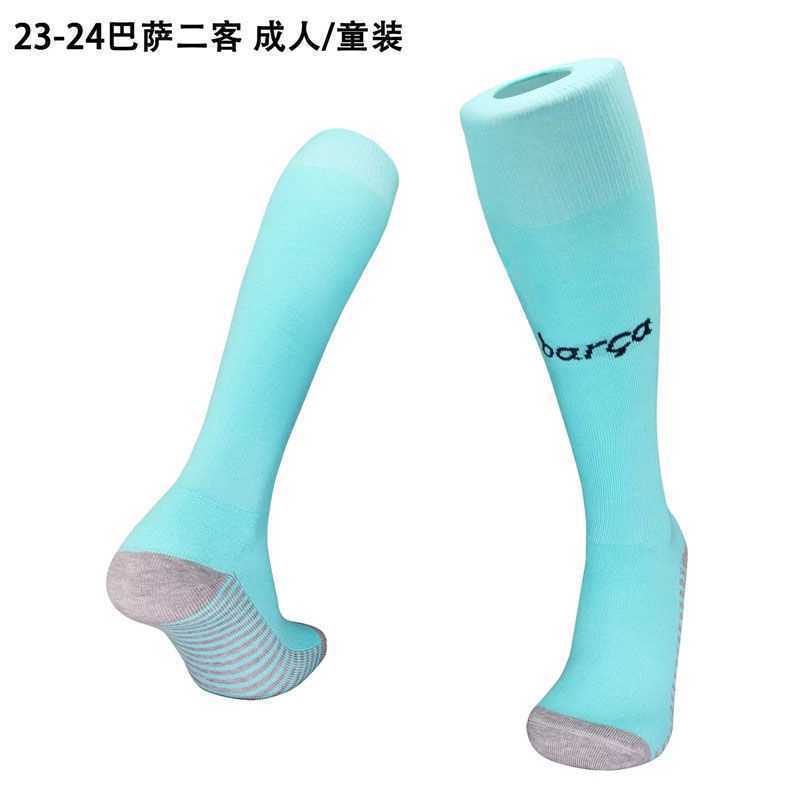 2023-24巴萨第二客场 足球袜加厚毛巾底长筒防滑训练运动袜子儿
