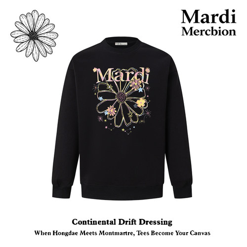 韩国Mardi雏菊纯棉宽松卫衣