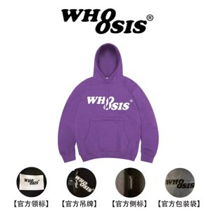 WHOOSIS 幻影logo帽衫秋冬卫衣男百搭美式潮无性别校园外套男春秋