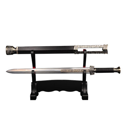 龙泉蒋氏倚天剑花纹钢鸡翅木