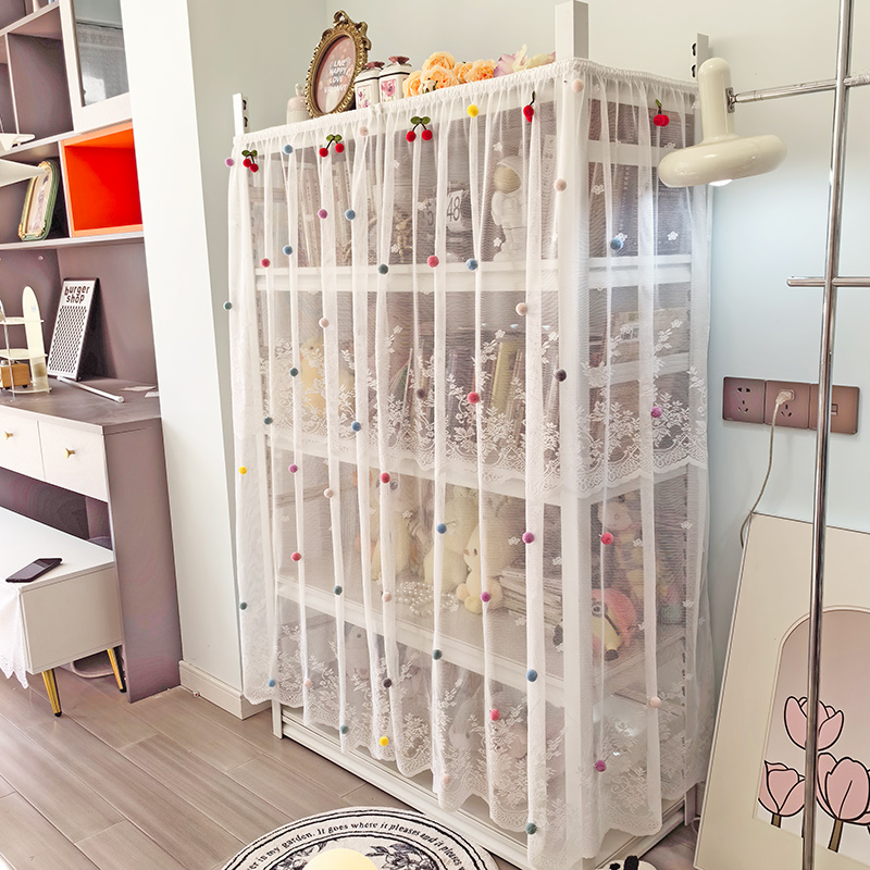 书柜纱帘小毛球高级感公主门