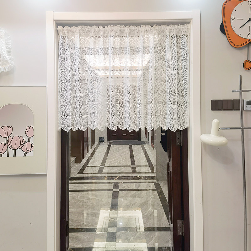 卧室免打孔蕾丝纱镂空门帘隔断帘橱柜帘头成品定制装饰挂帘短帘子,居家布艺,柜类遮挡帘,淘宝优惠券,粉丝福利购,淘宝优惠卷