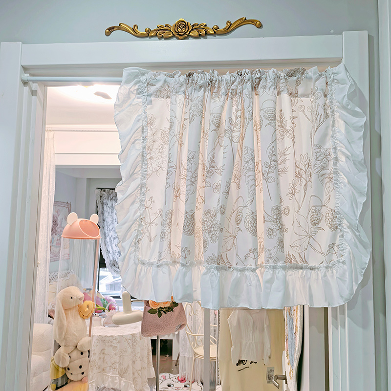 清新遮光窗帘免打孔厕所窗户遮挡神器透光隐私短帘卧室氛围感好物