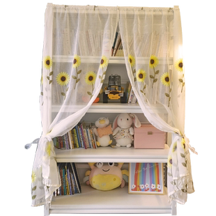 INS北欧书架遮挡帘防尘帘隔断帘厨房挡油烟架子帘子