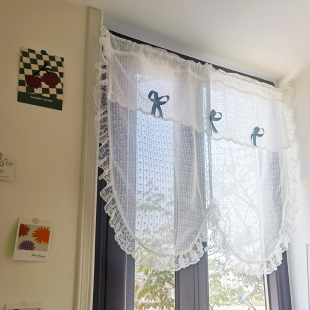 蕾丝裙摆纱帘轻奢法式 白纱窗帘公主风橱飘窗窗纱小清新窗纱半帘