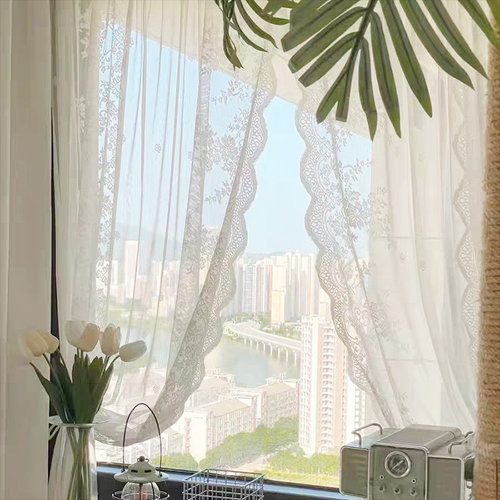 橱窗遮挡飘窗隔断窗帘穿杆门帘