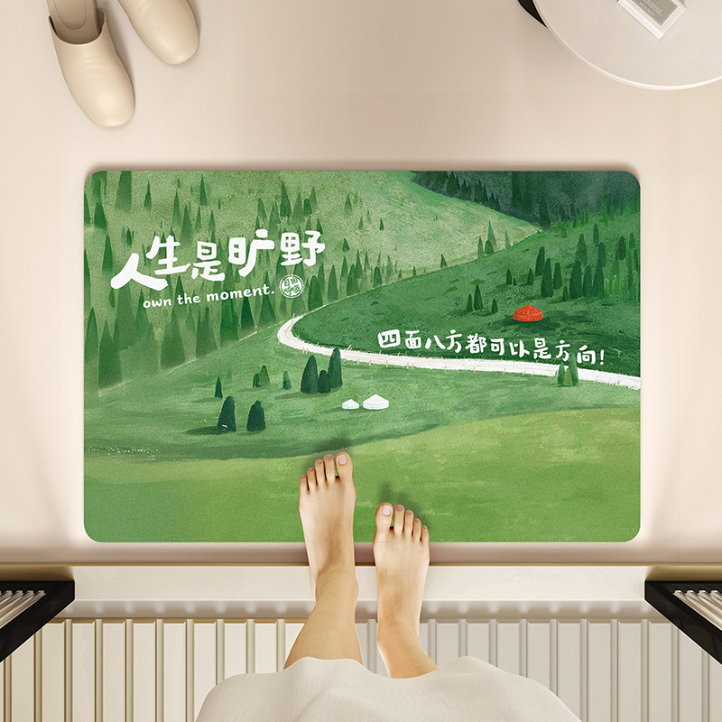 浴室地垫硅藻泥吸水垫卫生间厕所洗手间地毯防滑软垫速干耐脏脚垫
