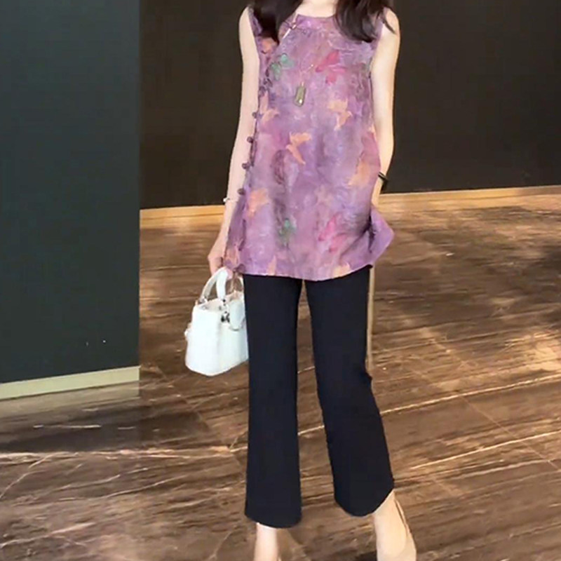 新中式女装中国风上衣禅意清冷感穿搭巨好看的套装裤夏季2026新款