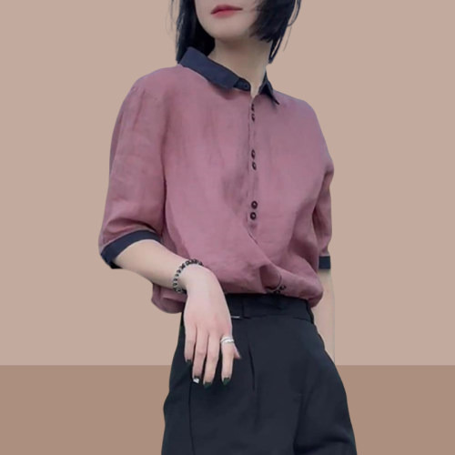 2024夏季新款女士复古衬衫