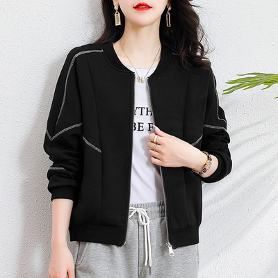 显瘦小香风棒球服女士短外套