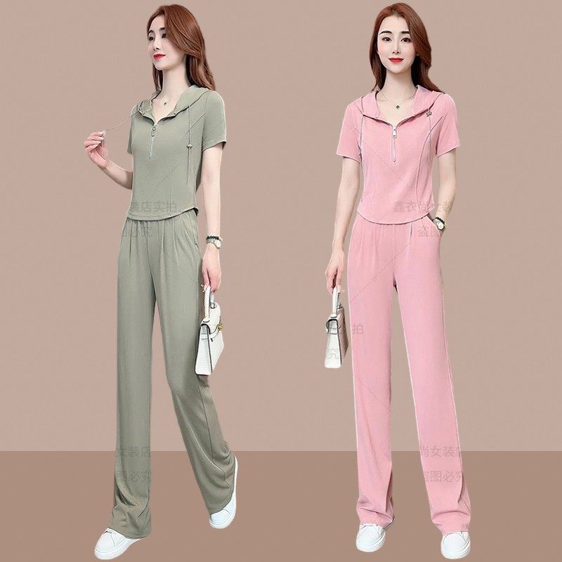 休闲运动服套装女士2026夏季新款爆款时尚小个子洋气短袖两件套