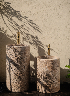 新中式水泥洗手盆圆柱形水槽