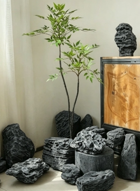 仿真千层石头户外庭院玻璃钢石头