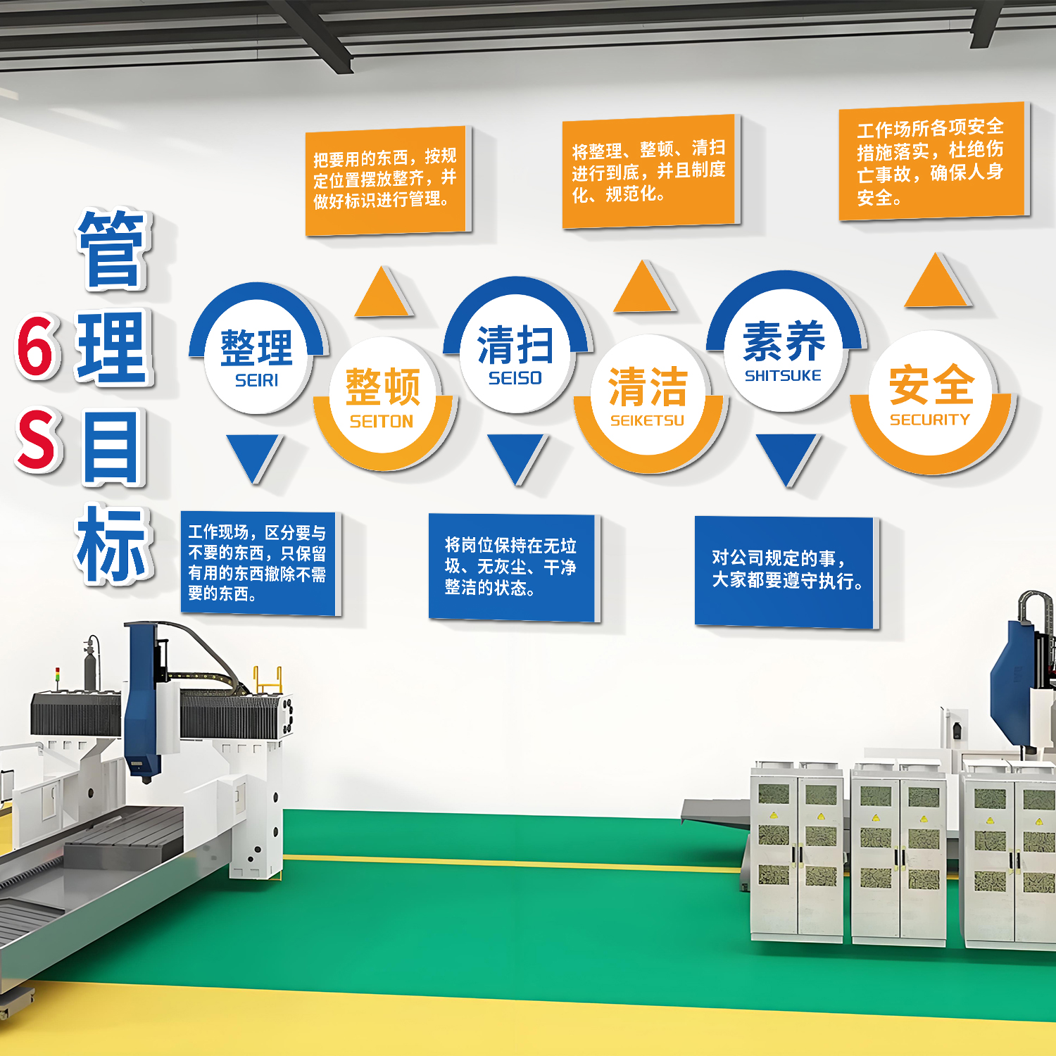 车间企业文化墙贴标识牌款式多