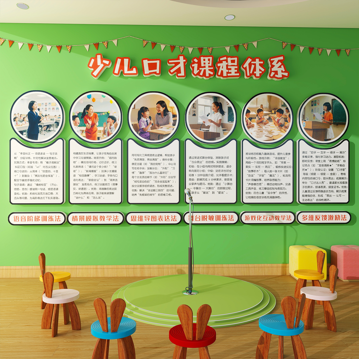 口才播音培训班墙面装饰