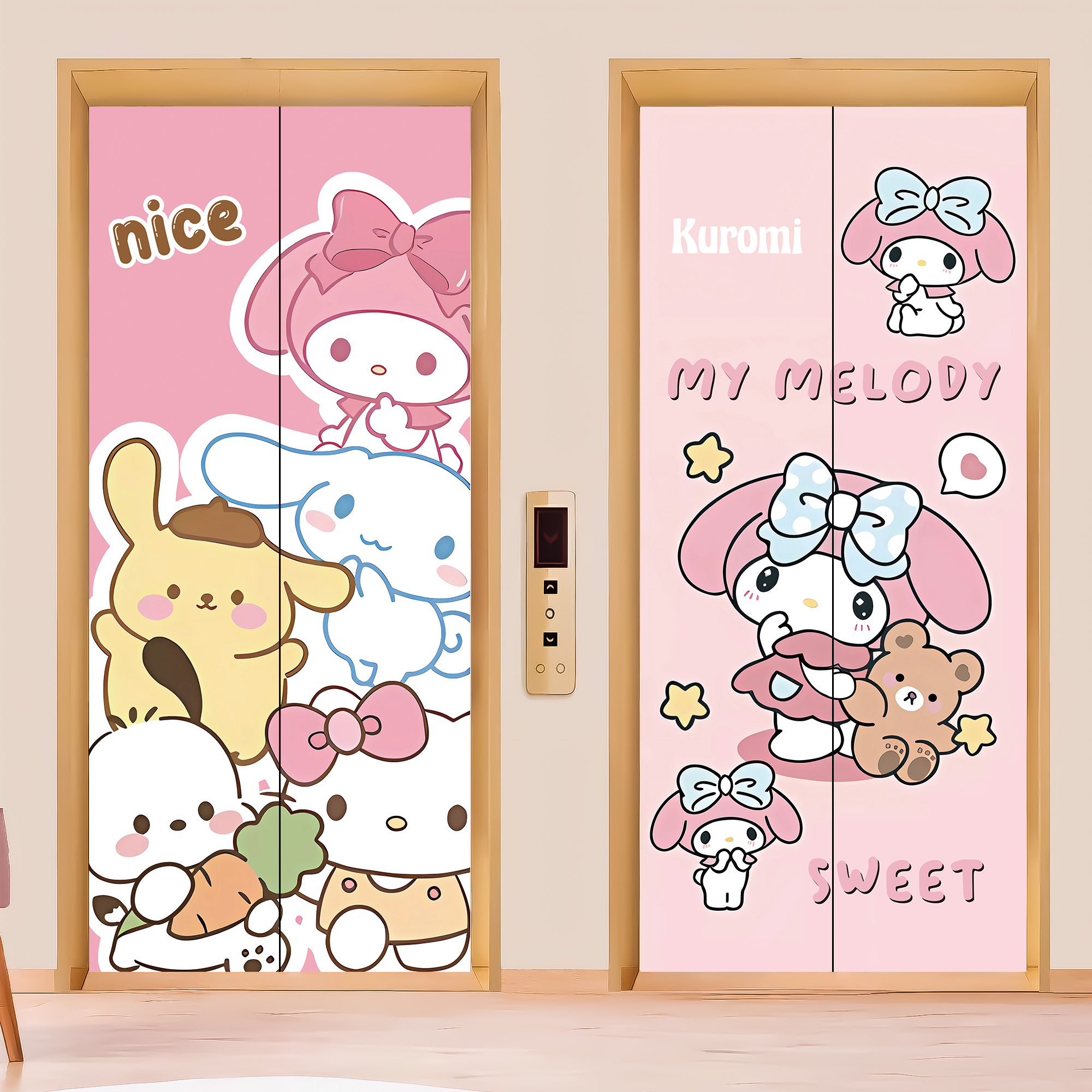 防刮耐磨入户电梯门贴纸装饰贴画