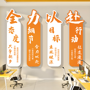办公室励志挂画激励企业文化背景墙会议室装饰画标语定制展示墙贴