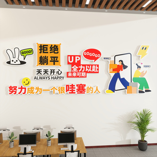 公司进门形象墙办公室氛围布置企业文化墙面装饰挂画励志标语贴纸