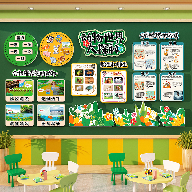 动物主题环创材料布置幼儿园装饰