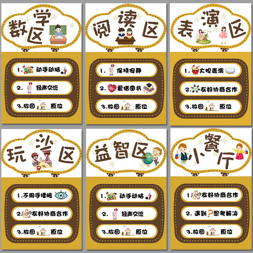 幼儿园区域规则约定标识贴纸活动