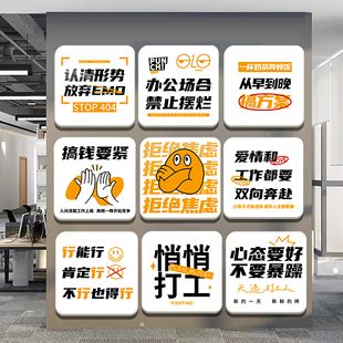 办公室氛围布置企业文化墙公司休闲区背景墙面装饰画励志标语贴纸