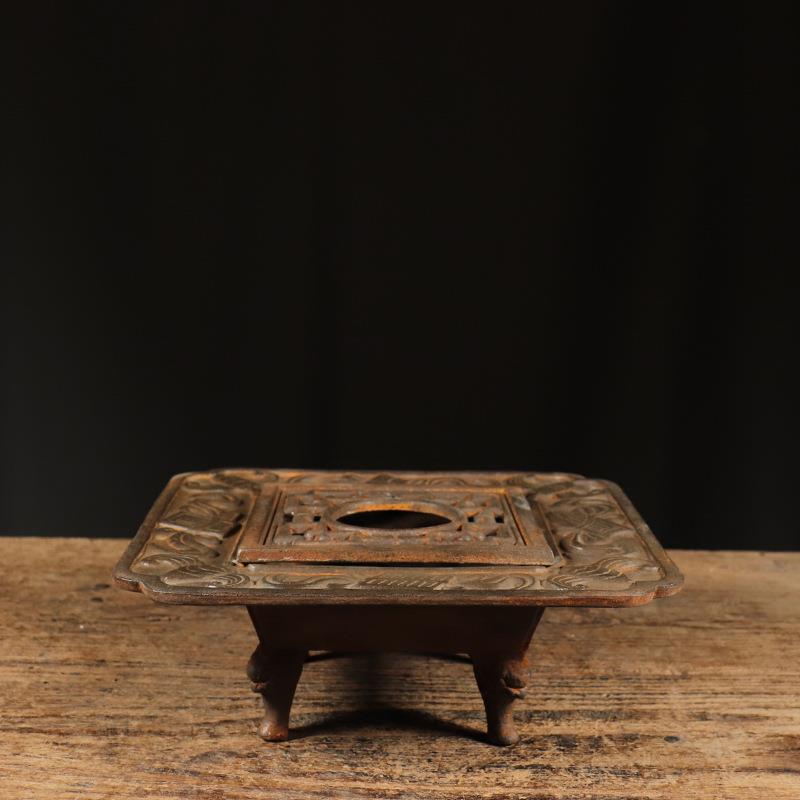 古董古玩仿古旧铁器琴棋书画炭火盆民俗怀旧炭火炉中式复古摆件