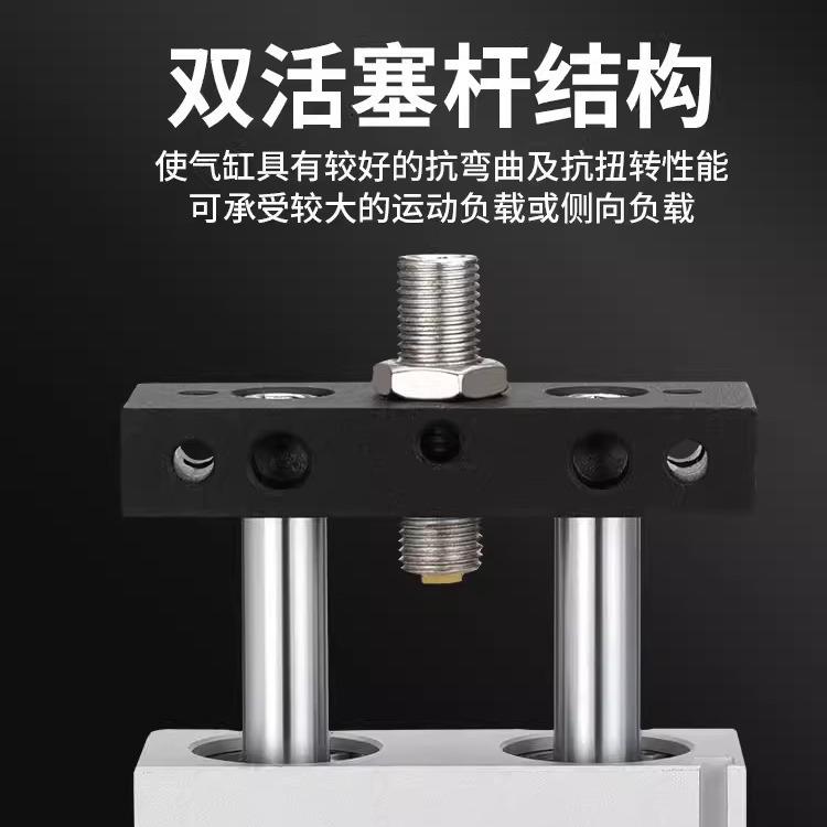 气动滑台双轴双杆气缸STMB10/16/20/25-50*25X50X100X150...
