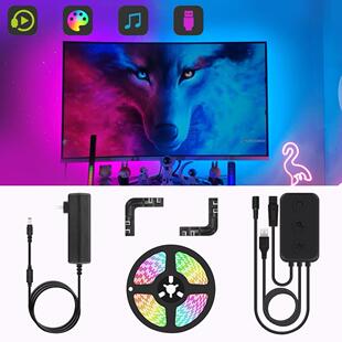 电脑随屏氛围灯电竞桌面同步画面智能光污染RGB流光幻彩灯带
