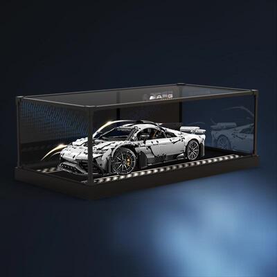 一体式防尘罩适用双鹰咔哒奔驰amgone拼装跑车亚克力合金框展示盒