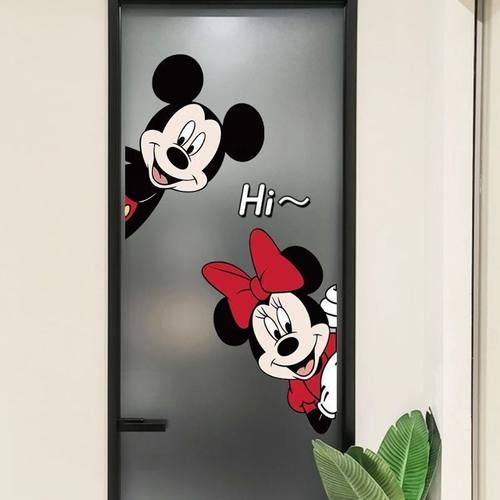 厨房门贴纸遮丑可爱卡通浴室卫生间门玻璃门防撞贴粘贴猫和老鼠