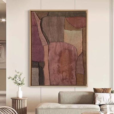 HW.ART手绘油画《听风说梦》侘寂风肌理挂画客厅玄关抽象装饰壁画