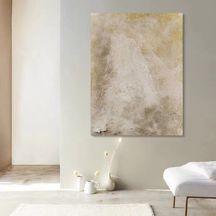 时光匆匆 HW.ART手绘油画 客厅肌理壁画玄关抽象挂画侘寂风油画