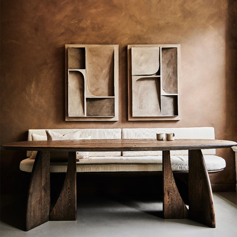 art原创手绘《season》客厅装饰画玄关立体实物装饰挂画侘寂风