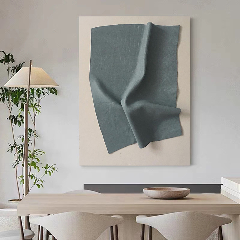 HW.ART手绘油画《无声书》侘寂风玄关装饰画餐厅抽象手工简约挂画