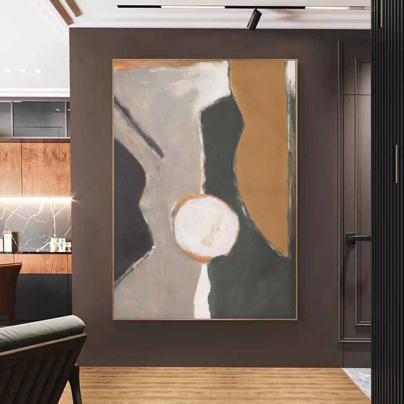 piant原创手绘《半城烟沙》轻奢风纯手工油画现代客厅装饰挂画